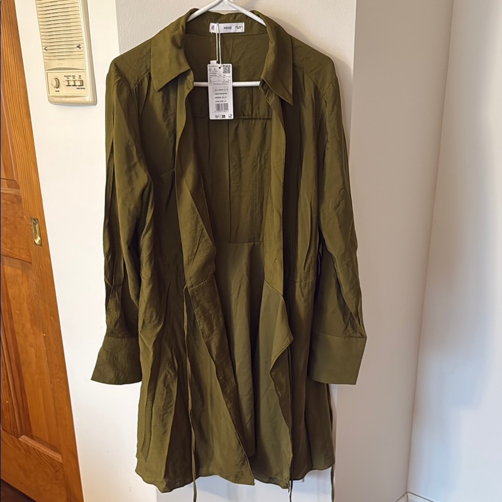 MANGO Green Wrap Dress